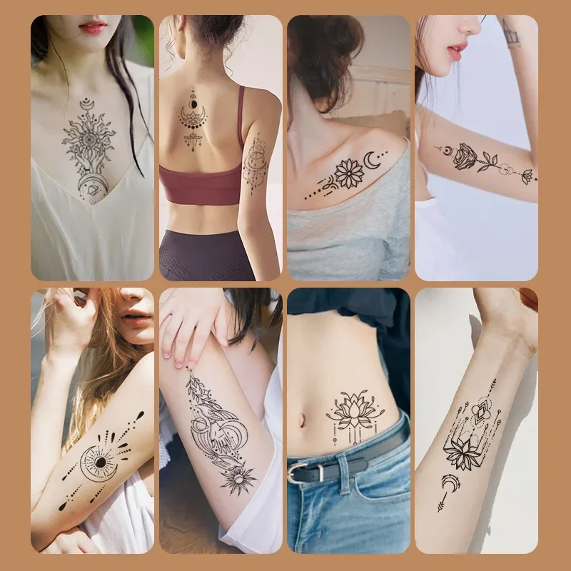 30pcs/set Tatuajes Temporales Sexy Fake Tattoo for Woman Hands Arm Body Waterproof Temporary Tattoos Tatouage Temporaire Femme 2