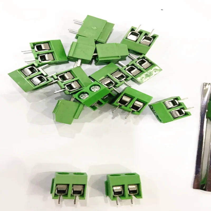PCB Terminal Block 100 pcs 2 Pin Screw Green PCB Terminal Block Connector 5mm Pitch