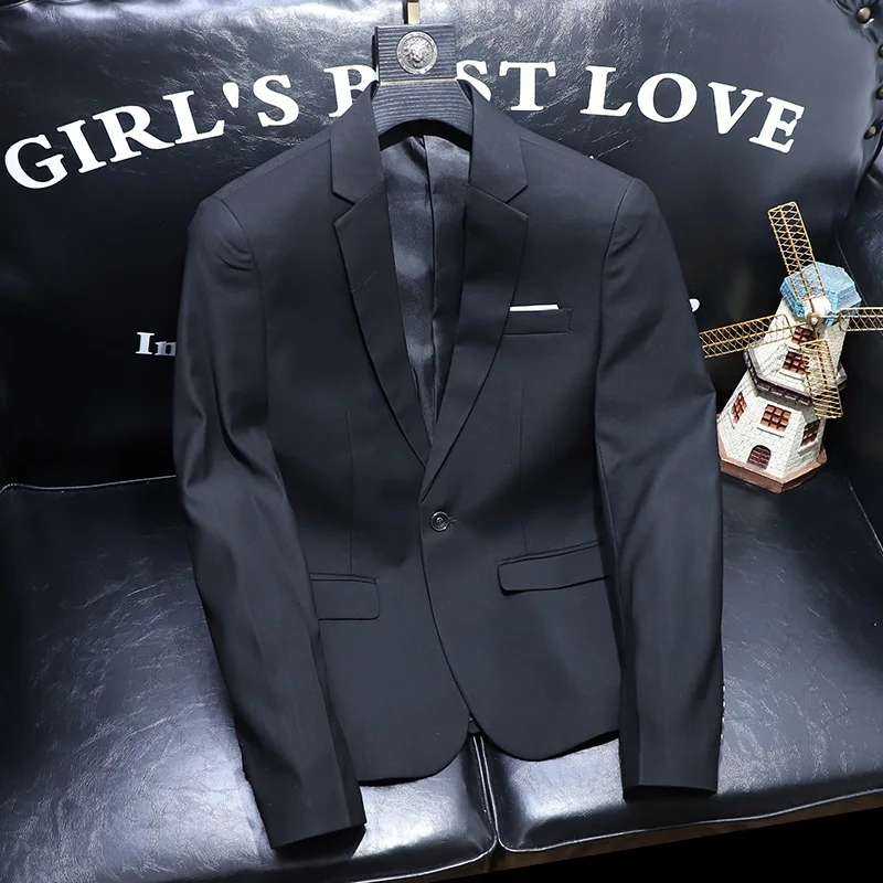 Fashion Men Blazers High Quality Slim Fit Solid Color Casual Business Mens Suit Jacket Formal Office Wedding Suit Tops