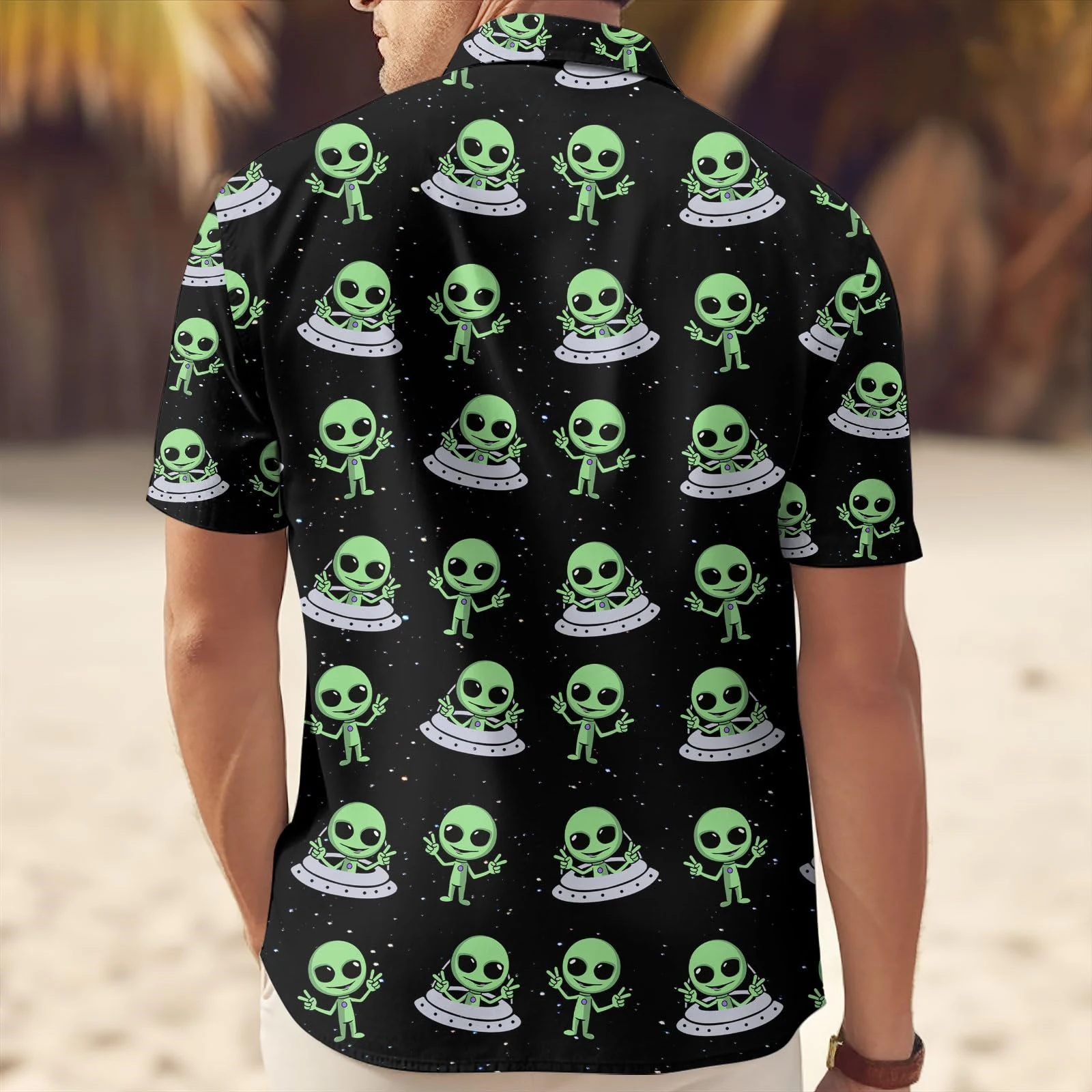 Funny Alien Graphic Shirts Oversized Men's Shirt 3d Printed Pattern Male Clothing Casual Lapel Tops Button Summer Apparel 4