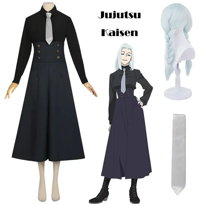 

Anime Jujutsu Kaisen Mei Mei Cosplay Costume Uniform Shirt Culottes Tie Wig Full Set Halloween Carnival Party Costume for Women