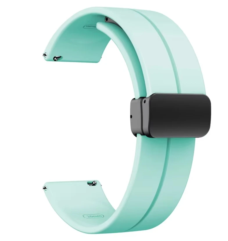 Magnetic Silicone Watch Strap, 22mm & 20mm Options, Universal Fit