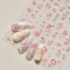Swallow Window Pattern Peach Blossom Flower Antique Pear Blossom Adhesive 5D Nail Art Stickers Spring Manicure Decals 2