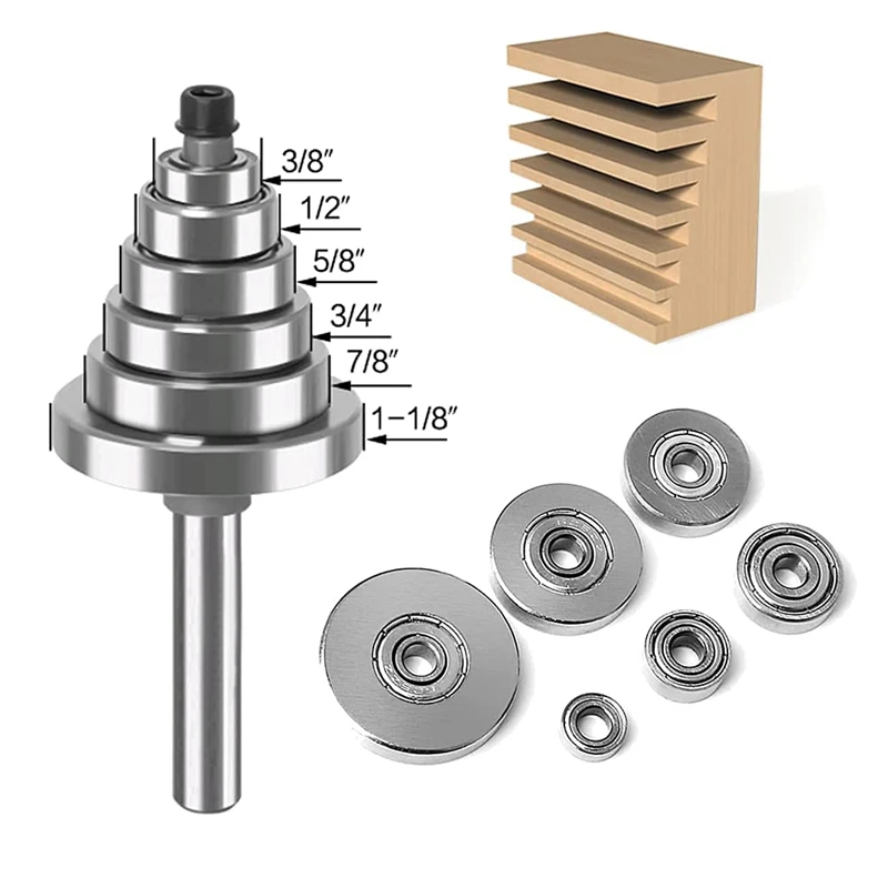 1/4 Inch Shank Rabbet Router Bit With Bearings,Router Bit Set For Multiple Depths 1/8, 1/4, 5/16, 3/8, 7/16, 1/2 Inch pellet mill for sale