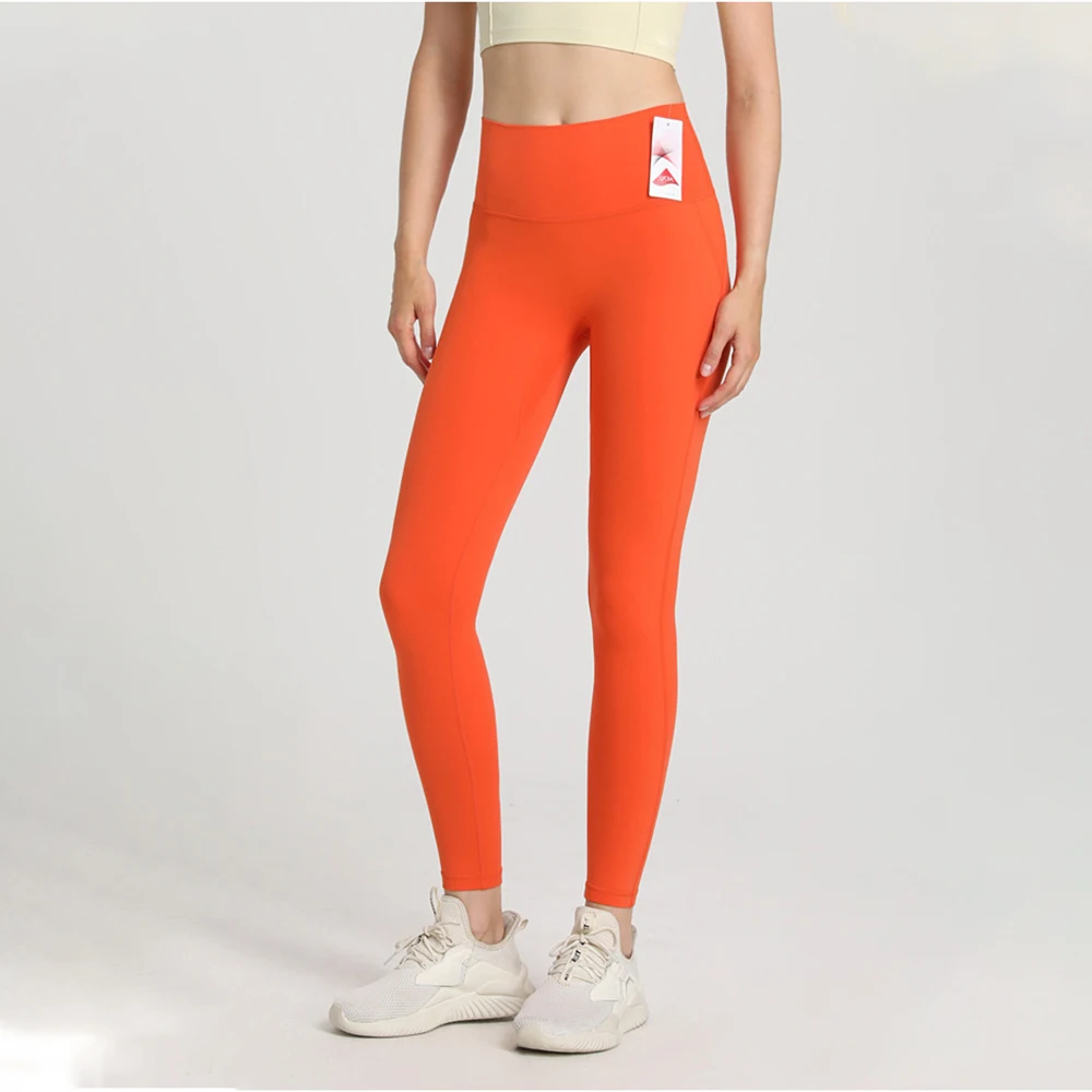 Women's Hip Up Yoga Pants Fitness Leggings Soft Naked-Feel Nylon Sport Pants Women's Athletic Tights High Waist Gym Jogging