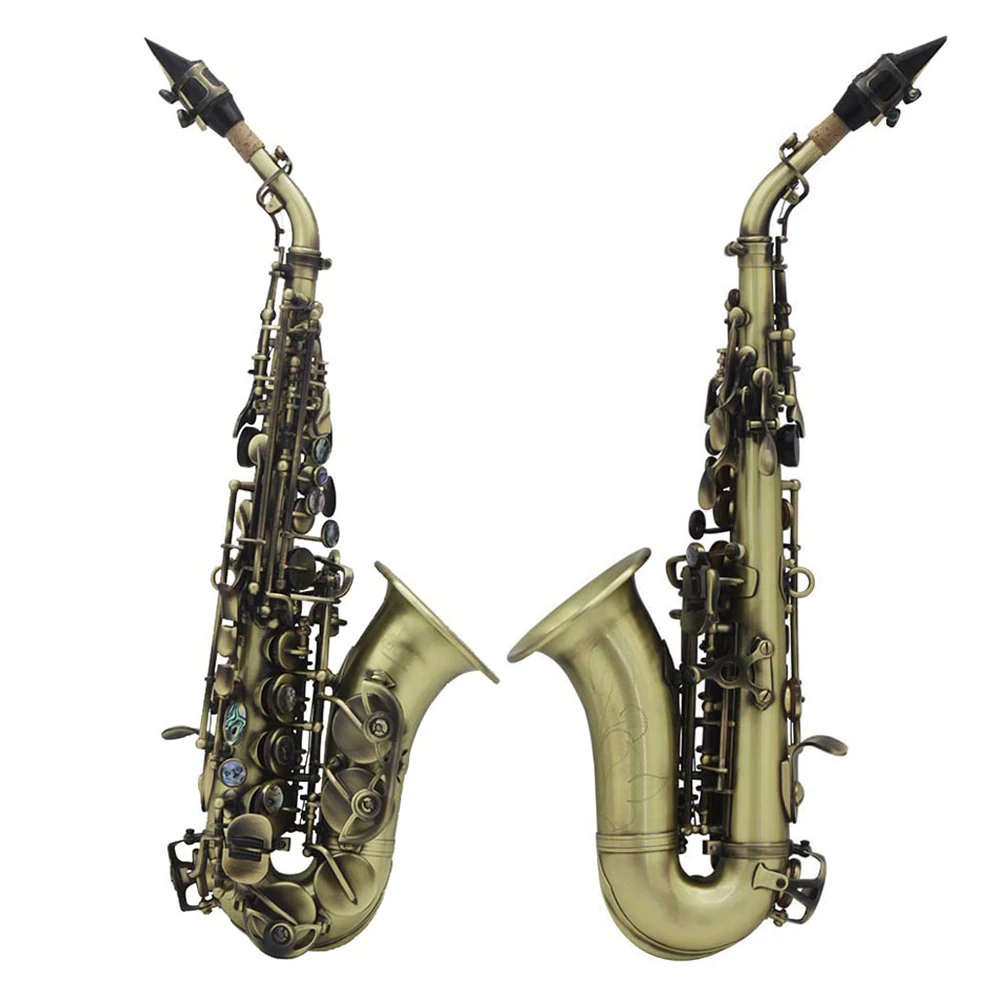 Description Picture 5 of itemSoprano Saxophone Bb Brass Red Antique Silver Plated Gold Lacquer Professional Soprano Sax Woodwind Instrument Case Accessories