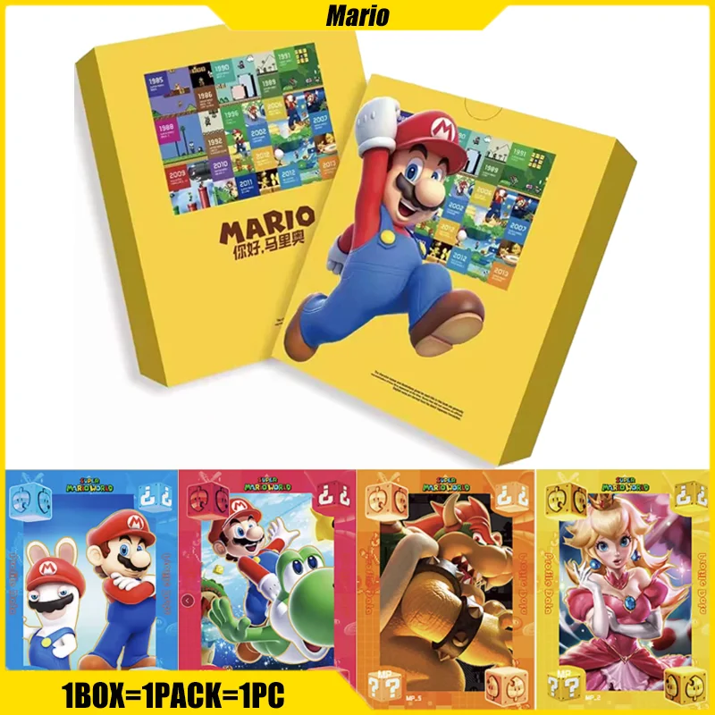 

Hello Mario Cards Anime Game Figure Album Playing Card Mysterious Treasure Blind Box Toys Birthday Gifts for Boys and Girls