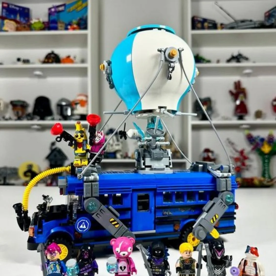 재고 있음 954pcs 배틀 버스 77073 모델 빌딩 블록 디즈니 포트나이트 차량 크리스마스 생일 자동차 장난감 가족 장식 선물용