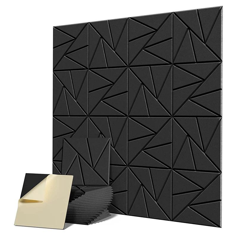 

16Pcs Acoustic Panel With Self-Adhesive,12X12X0.4In Sound Proof Panel,Sound Panel High Density For Home Studio Office