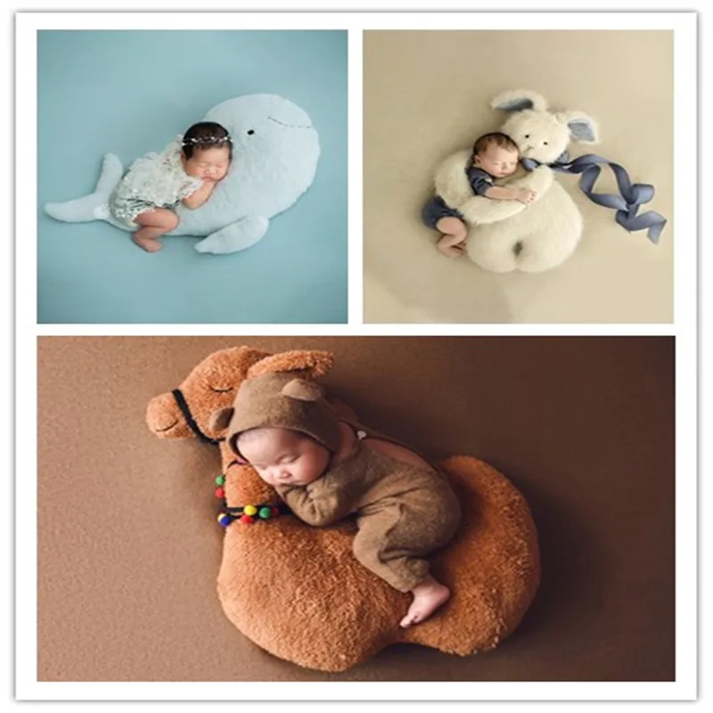 

Newborn Photography Props Creative Posing Big Doll Rabbit Whale Camel Outfits Studio Shooting Accessories Photo Props