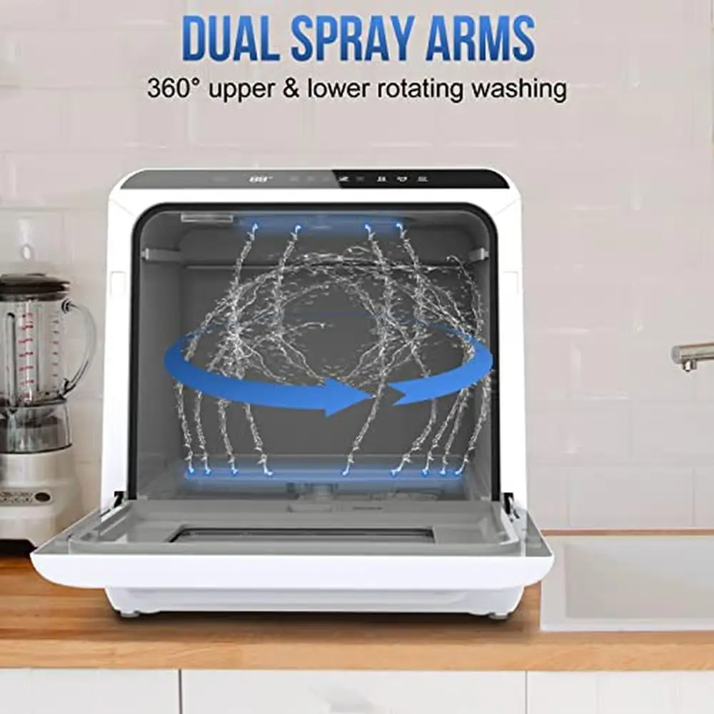 Compact Portable Dishwasher 5L Tank 6 Programs Anti Leakage Dual Dry Function 3