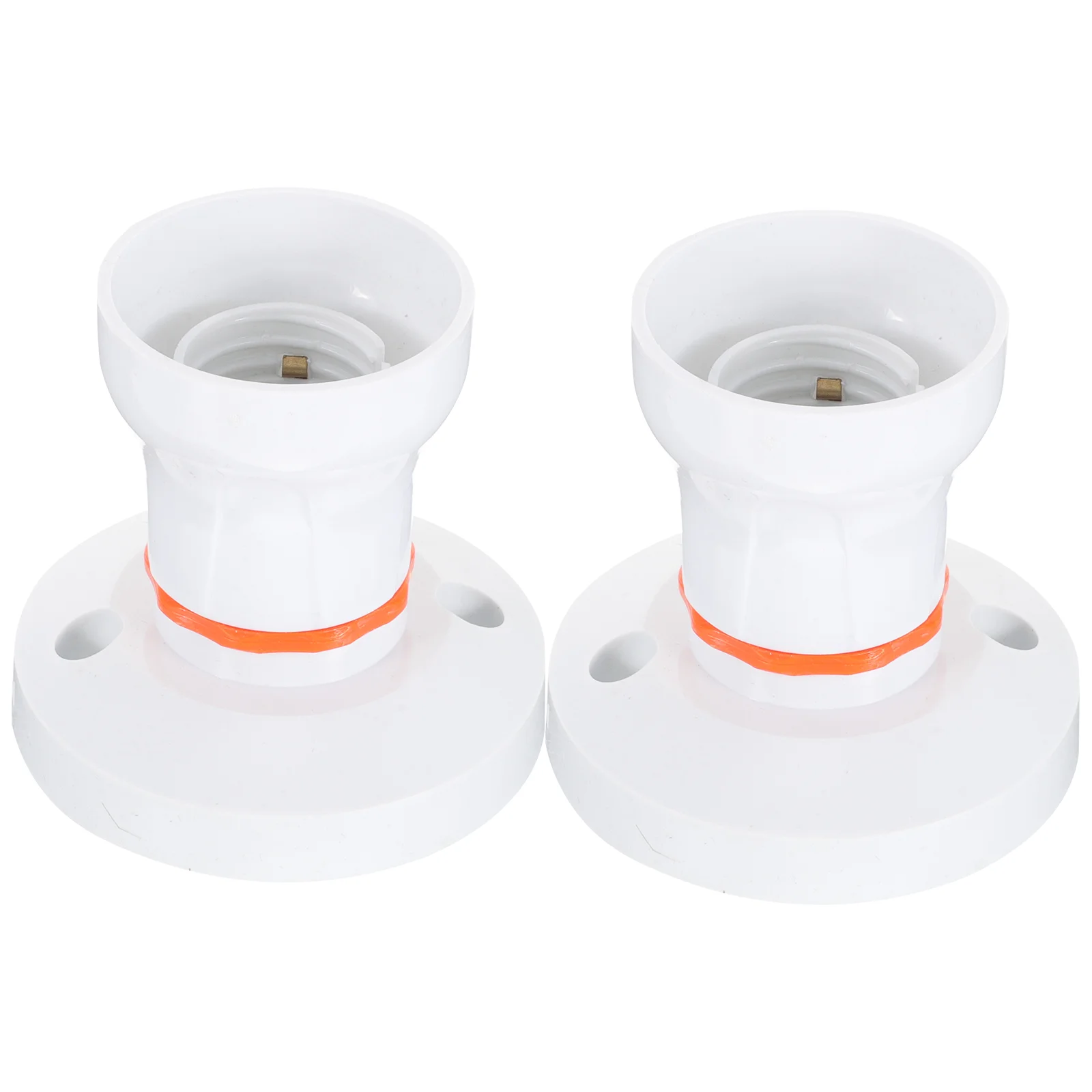 

2 Pcs Light Bulb Base Batten Lamp Holder Kits for Do Yourself Plug Outdoor Socket White E27