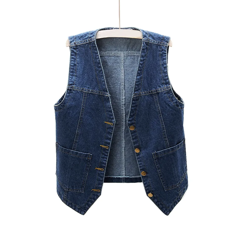 Women's Stylish Sleeveless Denim Vest Jacket