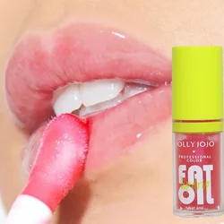 Moisturizing Glitter Lip Gloss Lip Plumper Transparent Glass Lip Oil Make Up Lasting Nutritious Liquid Lipstick Lips Cosmetics
