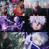1000 Piece Anime Jujutsu Kaisen Jigsaw Puzzles Wooden Gojo Satoru Puzzles For Adults Children Educational Toys Gifts 1