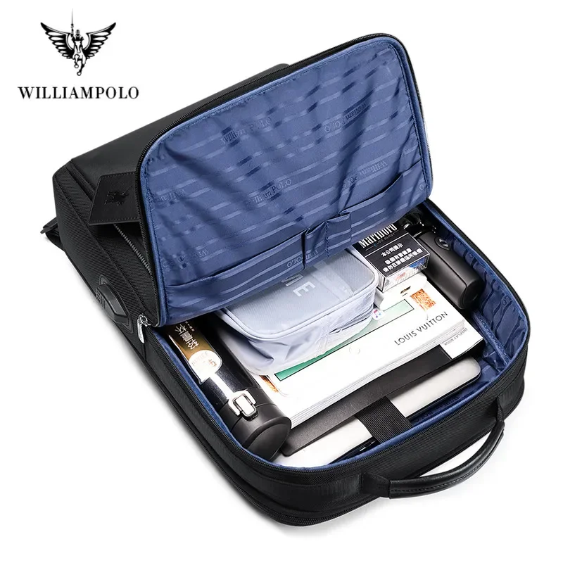 WILLIAMPOLO Oxford Travel Laptop Men Backpack Casual Business Fashion Male Office Work BackPack Bags Big School Backpack for men 5