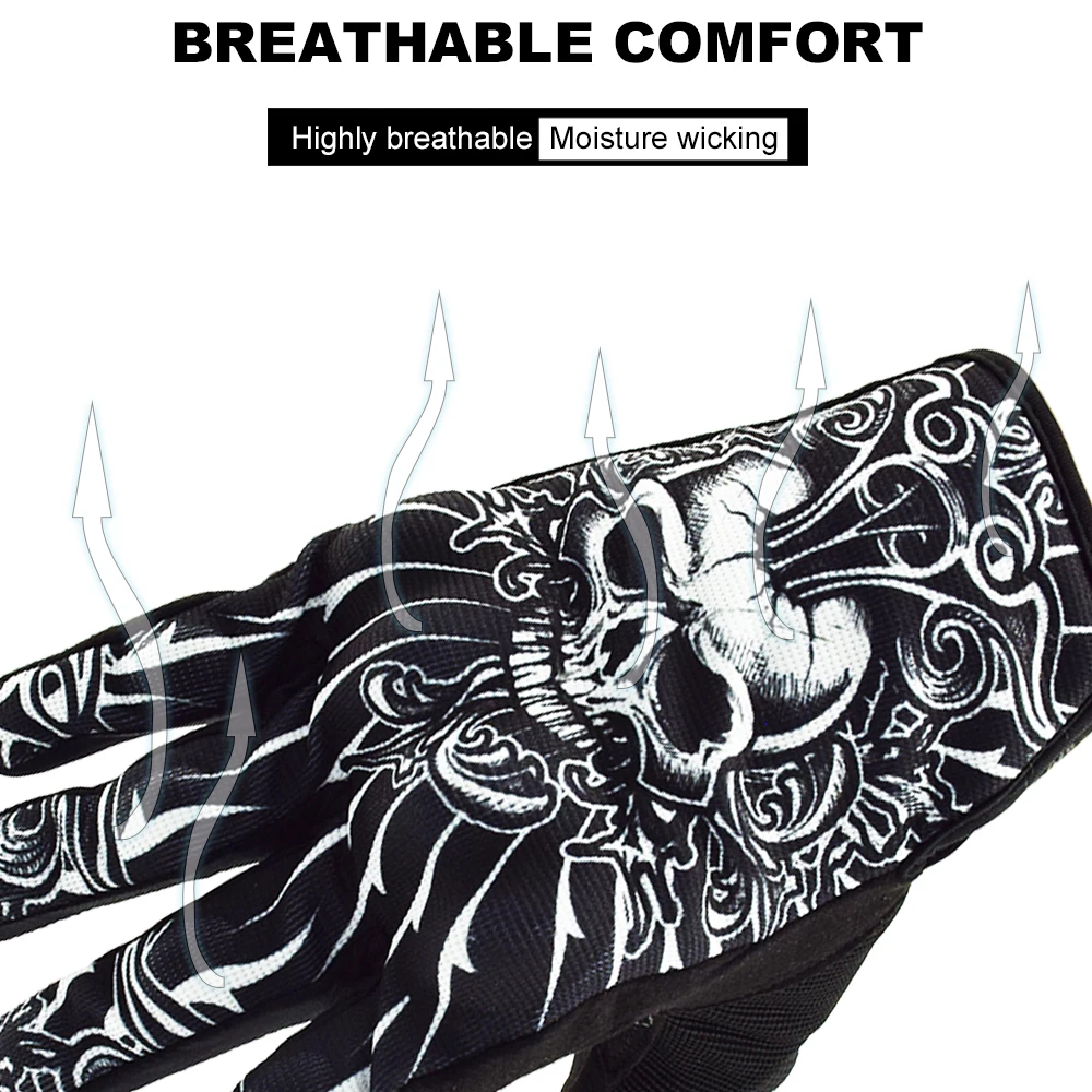 VEMAR Motorcycle Gloves Men Vintage Motorcycle Gloves Touch Screen Skull Motorbike Motocross Summer MTB Cycling Retro motorcycle gloves sports gloves cycling gloves