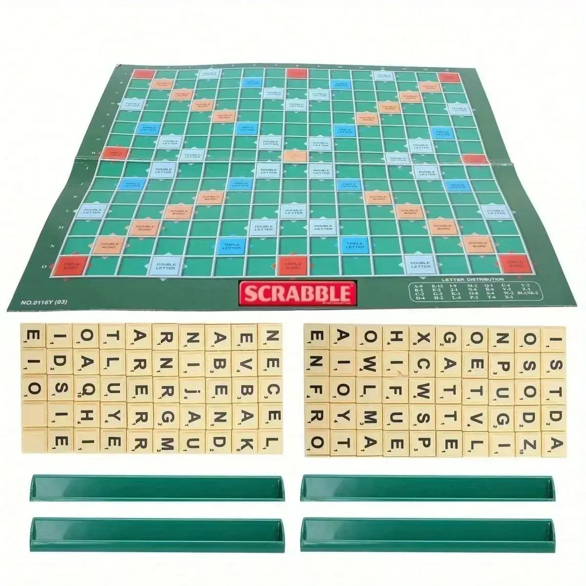English Scrabble Solitaire Alphabet Chess Jigsaw Board Game 1PCS for 2-4 players
