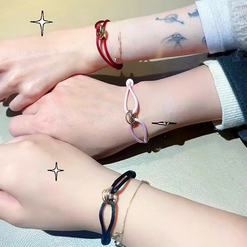 

Модный браслет из стерлингового серебра 925 пробы с 3 металлическими и 3-цветными веревочными цепочками, регулируемый размер для женских браслетов, для мужчин и женщин