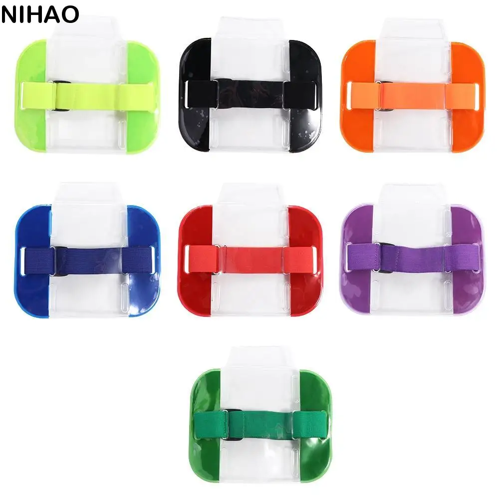 Arm Elastic Band Bag Wallet Card Holder Credit Card Case ID Badge Holder Photo Armband Transparent Elastic Arm Band Casual Men Women