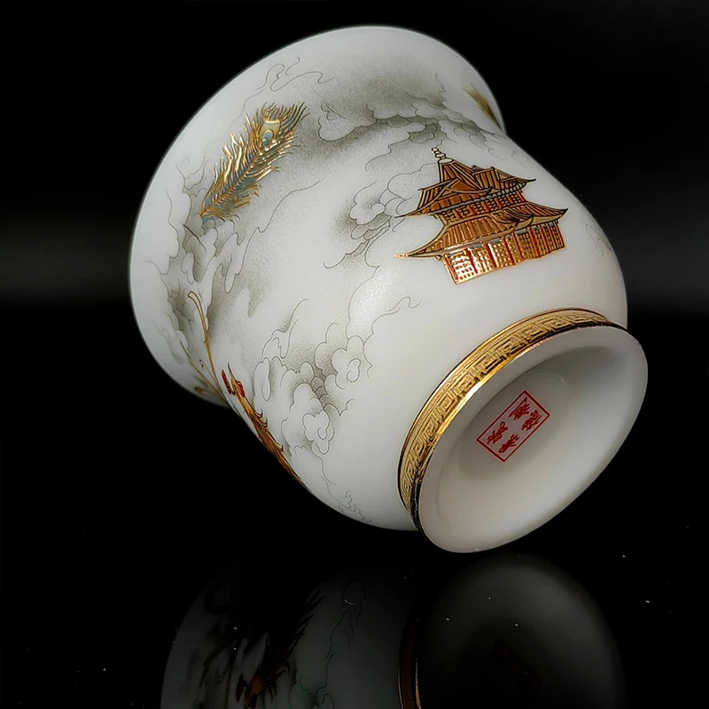 China Ceramic Glaze Jingdezhen Porcelain Cup for Kung Fu Puer Oolong Tieguanyin Flower Tea Ceremony tea cup