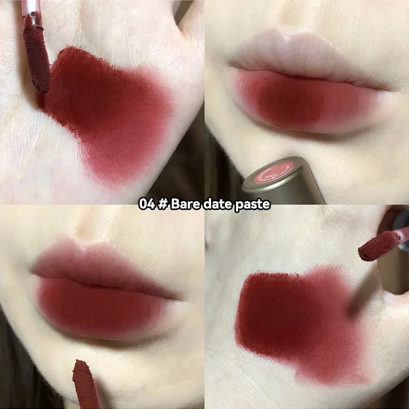 DIXI Mini Silver Tube Matte Lip Glaze - Acabamento Veludo, Melhoramento da Pele, Sombra Latte Versátil de Baixa Saturamento