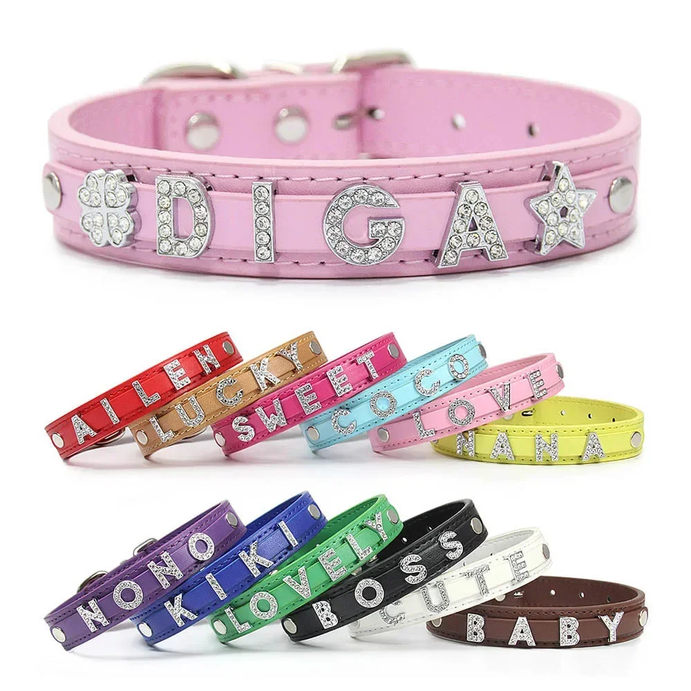 Pet Collar Dog Collar ZoeRax Custom Pet Cat Dog Leather Puppy Collars For Small Medium Dogs Target Personalized Id Name