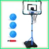 Adjustable Basketball Hoop for Toddlers, Indoor Outdoor Goal Toy with 3 Balls, Ages 3-8