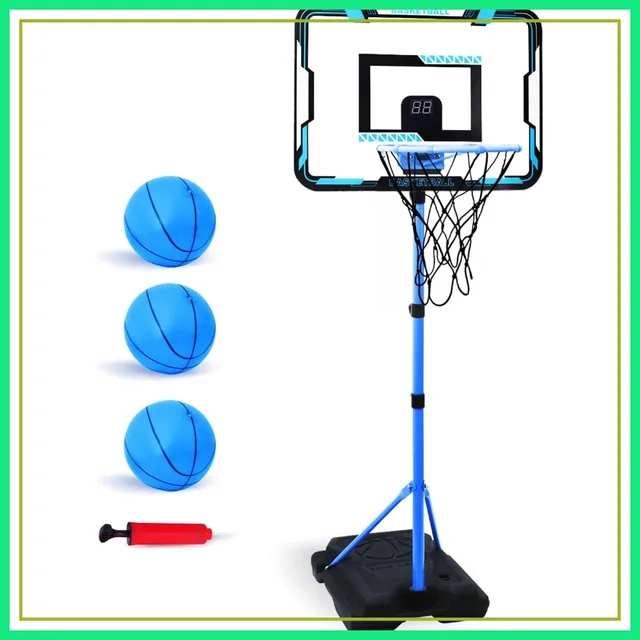 Adjustable Basketball Hoop for Toddlers, Indoor Outdoor Goal Toy with 3 Balls, Ages 3-8