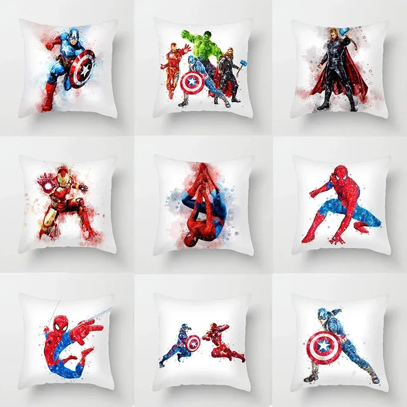 Disney Marvel Pillow Case Cover 45x45cm Spider-Man Captain Iron Man