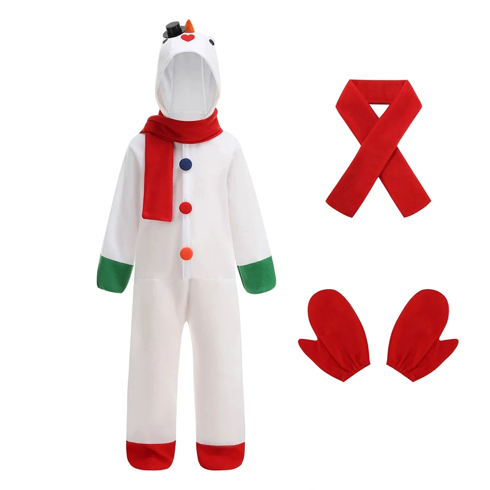 Generic Snowman Plush Bodysuit Costume for Children's Winter Parties