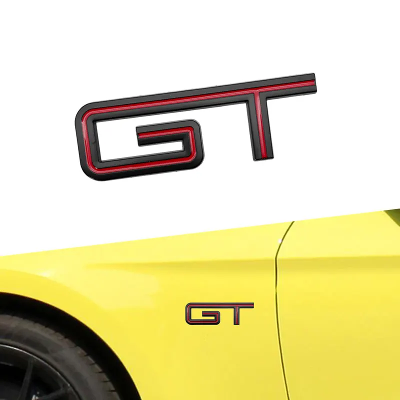 GT Logo 3D Metal Cromado Coche Maletero Trasero Logo Calcomanía