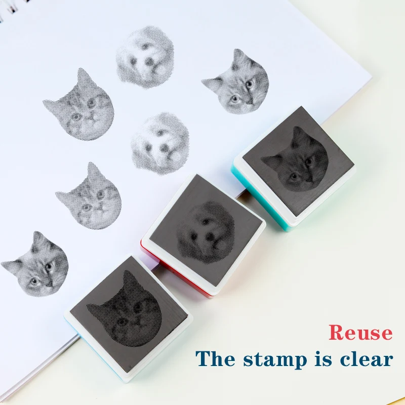Custom-Made Pet Portrait Stamp DIY For Dog Figure Seal Personalized Cat Doggy Cuztomized Memento Chapter for Bookkeeping self ink stamps