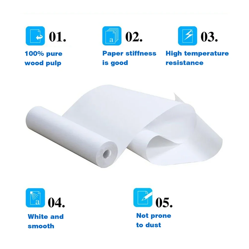 Description Picture 6 of item2 Rolls A4 Thermal Paper Oil Resistance Inkless 210x30mm Fax Machine Paper Thermal Printing Paper Roll No Toxic for Home Office
