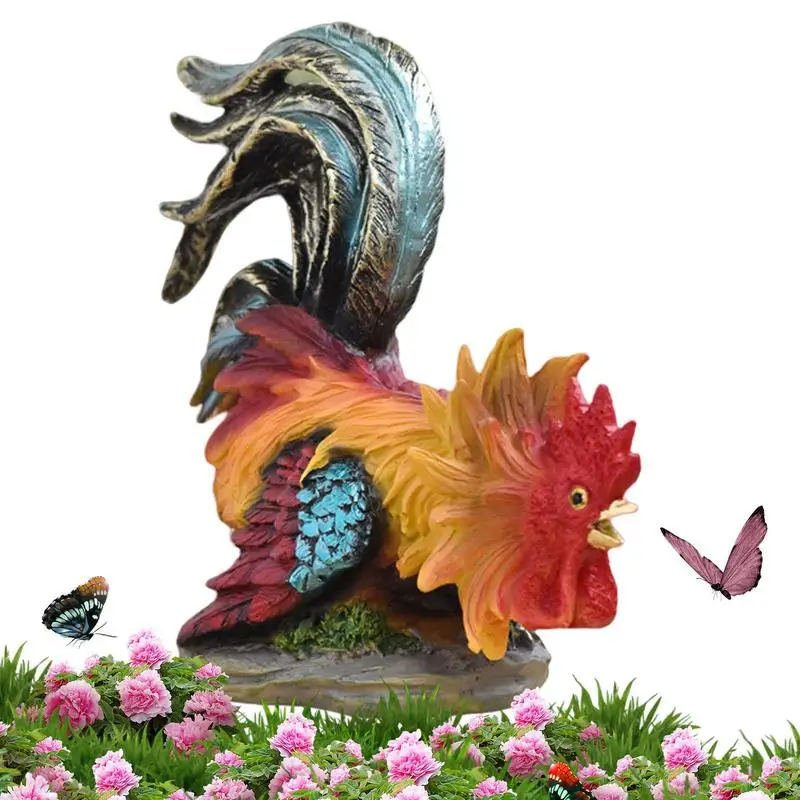 

Rooster Statue Decoration Yard Art Sculpt high quality Cock Miniature Figurine Ornament for Home Backyard Lawn Patio Decor