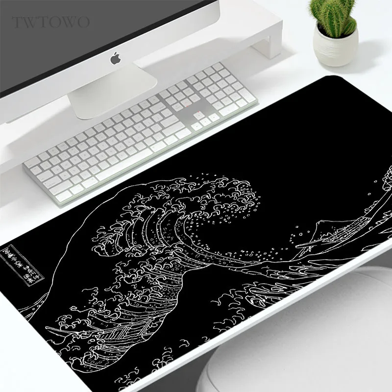 Mouse Pad xl Antiderrapante Borracha Natural para Teclado Mecânico xl Preto e Branco