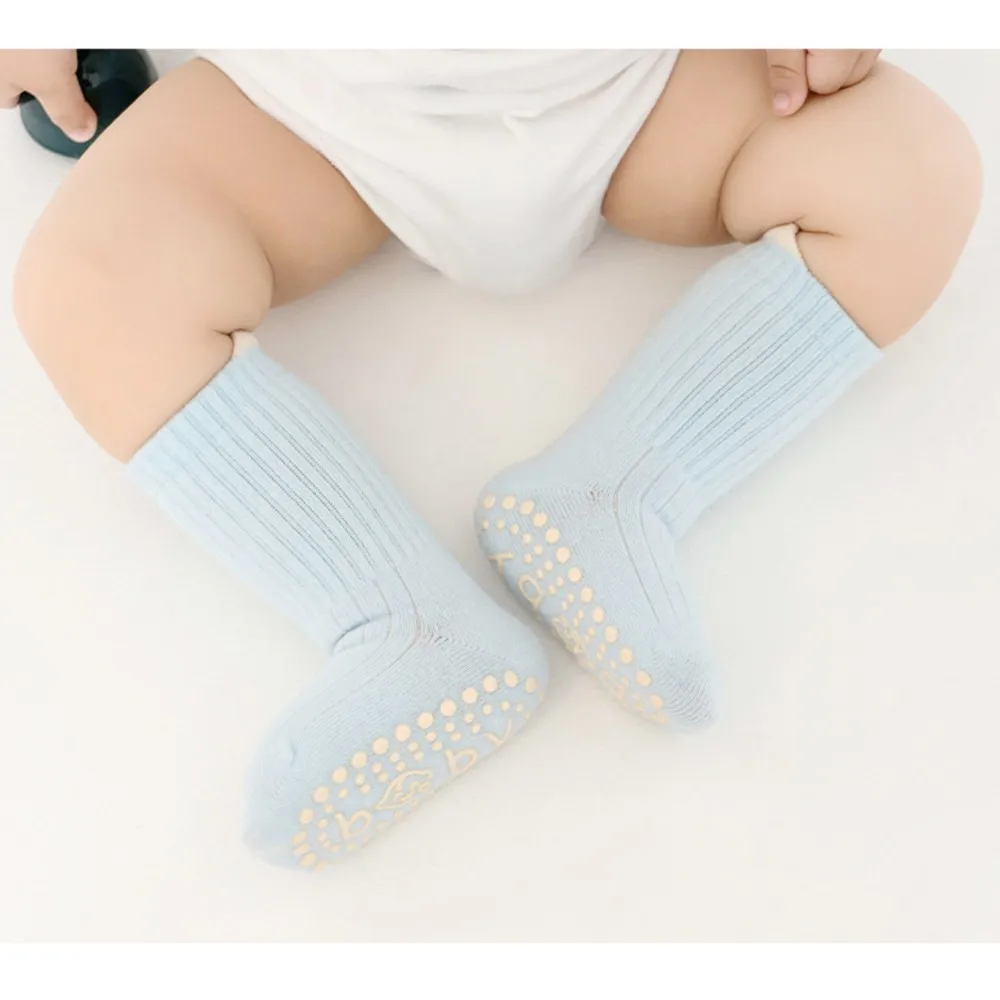 5 Pairs Kids Cotton Socks Boys and Girls Cute Comfy Breathable Baby Non-slip Floor Socks 0-8Y