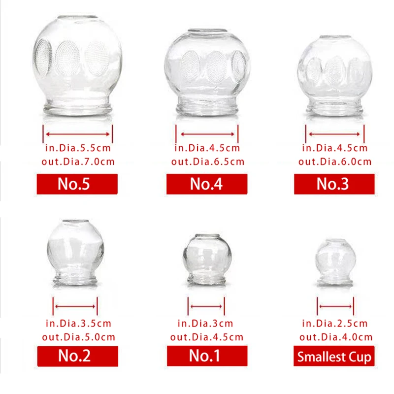 1pc Medical Grade Glass Cupping Therapy Set Professional Vacuum Cupping Therapy Equipment Thick Chinese Acupoint Relieve Fatigue