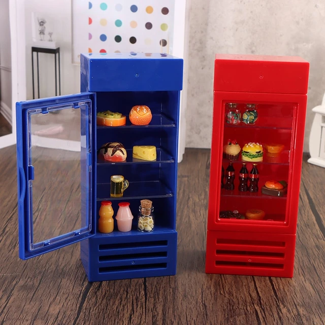 1/12 MINI Dollhouse Miniature Supermarket Store Refrigerator