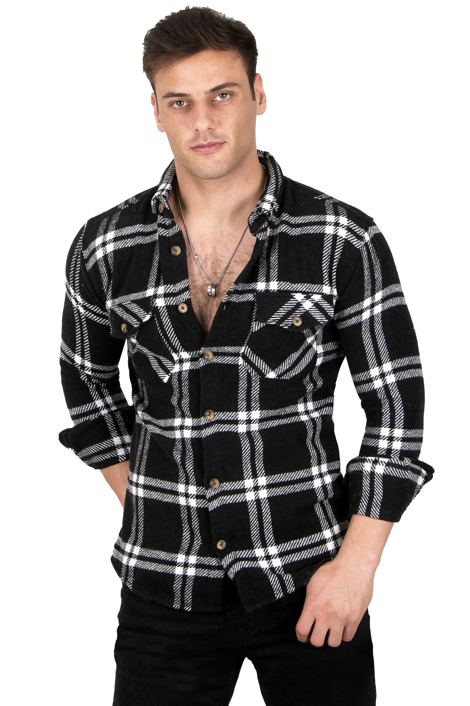 

DeepSEA Patterned Buttoned Double Pocket Lid Lumberjack Shirt 2302306