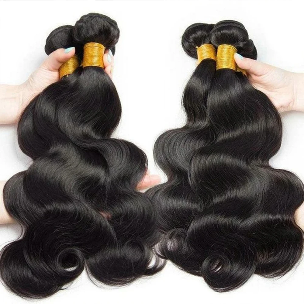 Body Wave Bundles Human Hair Double Drawn Remy Hair Extensions Brazilian Raw Hair Weaving Natural Black Human Hair Bundles