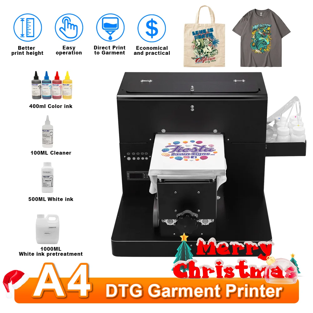

DTF Garment Printer A4 DTG Direct to Garment Printing Machine DTG Impresora T-shirt Printing Machine for Dark and Light T-shirts