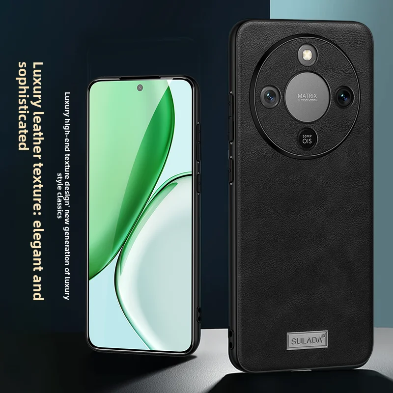 High-End Cowhide Grain Leather Anti-Fall Case - Shockproof Full Cover