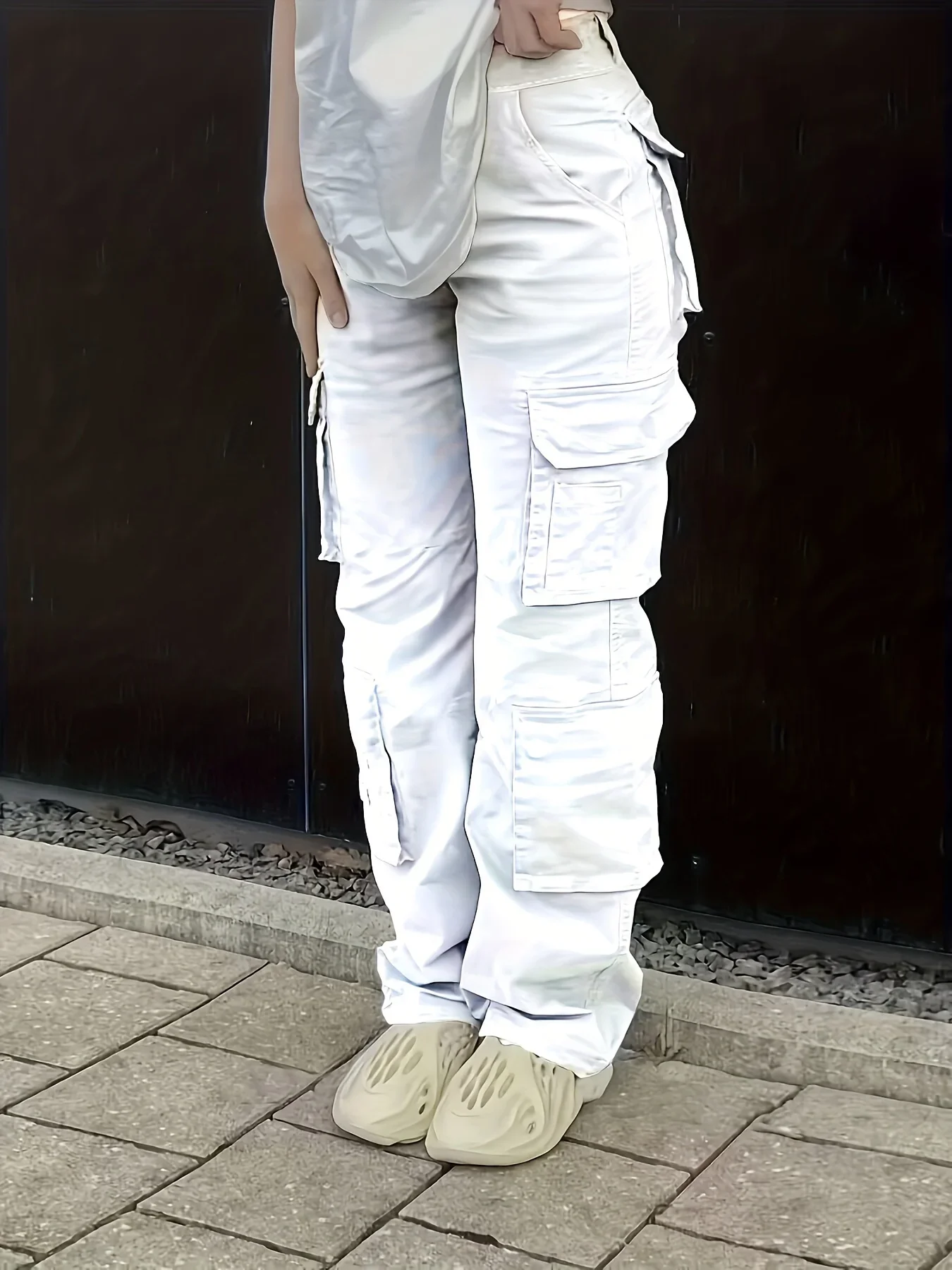 Y2K women's street hip-hop style high waisted fashionable trend workwear denim pants casual pants