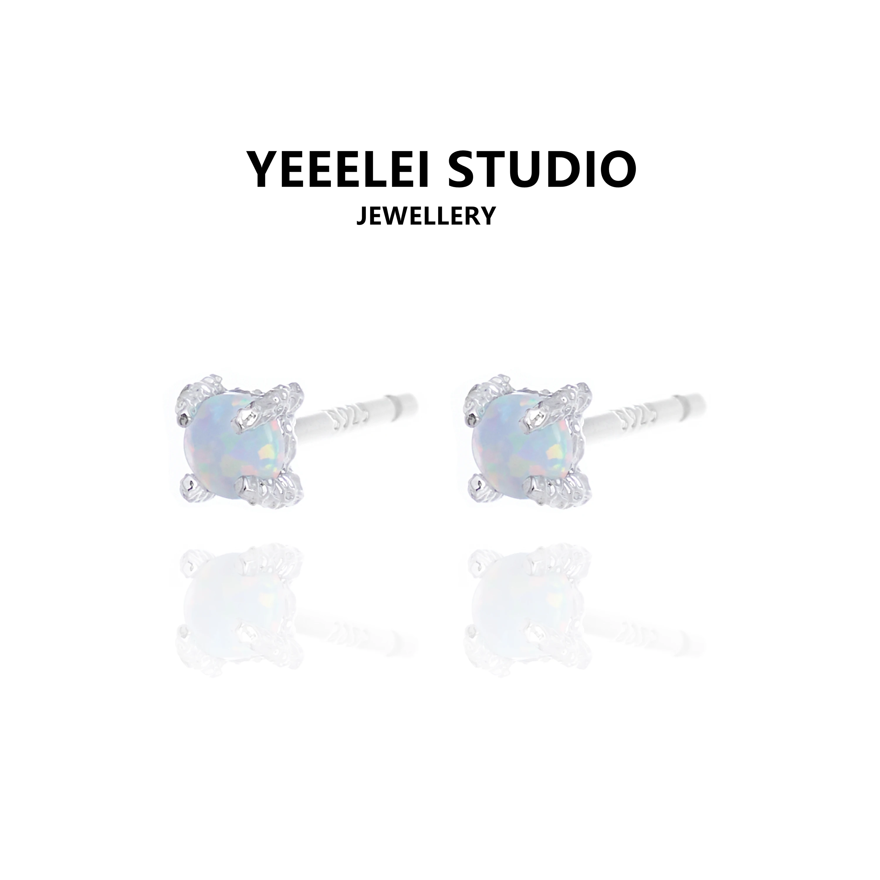 

YEEELEI Original Fashion Design Texture Opal Stone Earrings Exquisite and Small Daily Ear Accessories