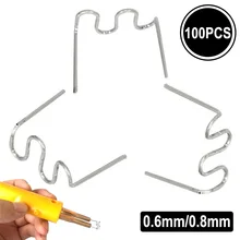 

100Pcs/Set Stapler Plastic Repair Standard Pre Cut Wave Staples Bumper Bodywork Repairs 0.8mm Wave Staples