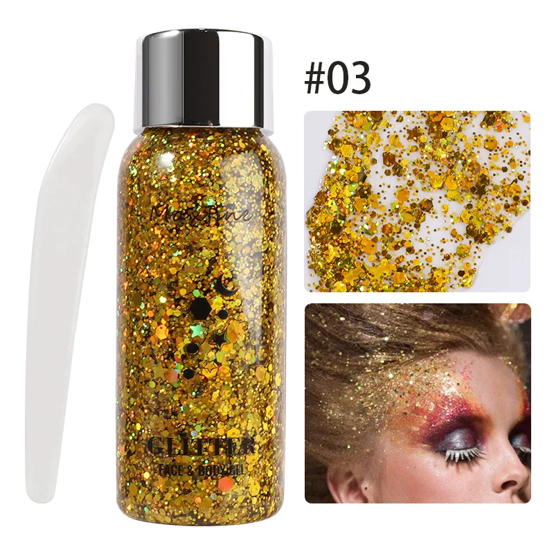 MAXFINE 9-color liquid eye shadow big sequin gel glitter mermaid nightclub makeup body sequin 5