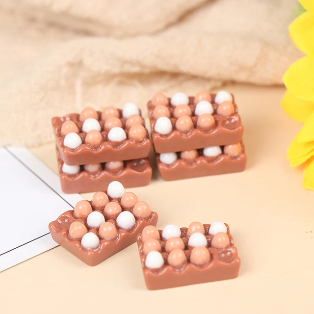 6pcs 1:12 Scale Dollhouse Miniature Eggs Kitchen Food Model Kitchen Decor 4