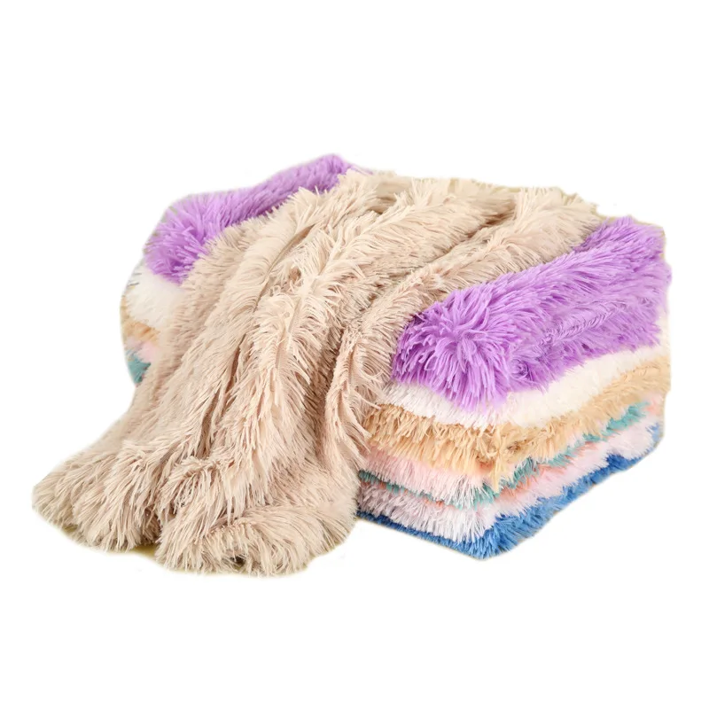 Fluffy Mat Long Plush Pet Blanket Cat Sleeping Mats Puppy Winter Warm Thin Kennel Cushion Soft Covers for Large Dogs Mattress 1
