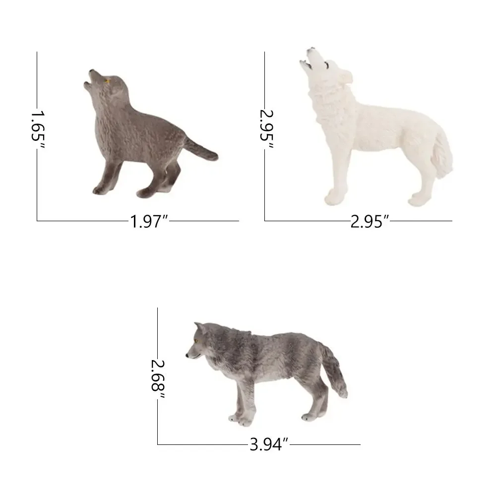 Woodland Wolf Figurines - Realistic Animal Cake Toppers & Party Decor